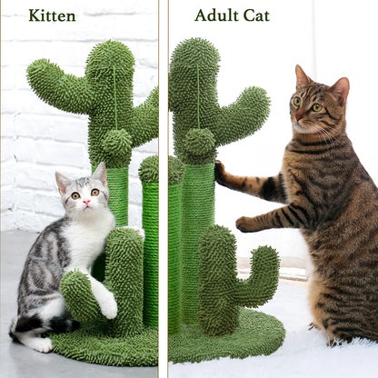 23" Cactus Cat Scratching Posts Medium Sisal Cat Scratcher,Green